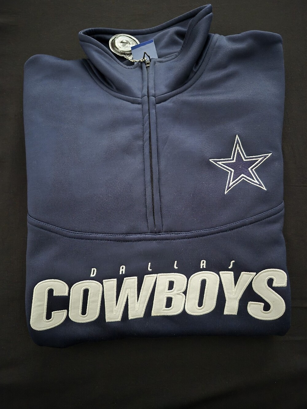 NFL Dallas Cowboys Navy and White Half-Zip Pullover